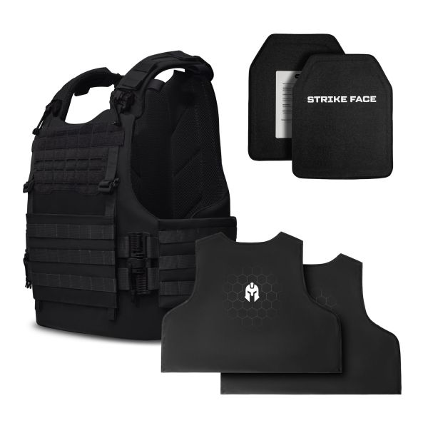 Бойовий бронежилет MTF DOOM + 6-го класу бронеплити 2,8 кг + Балістичний захист 2 класу чорний (Black)