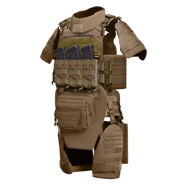 Бронекостюм ultimate pack MPS М8 PRO + балістичні пакети захист боків, паху, шиї, плечей, ніг, поясу 1 класс ДСТУ. Койот