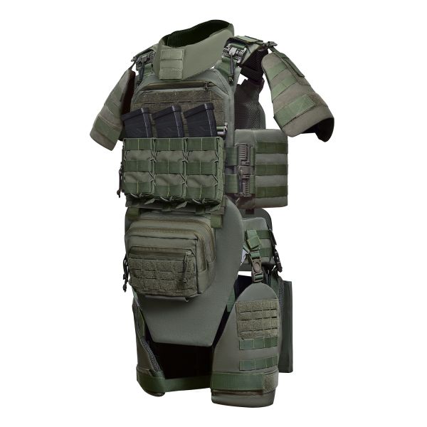 Бронекостюм ultimate pack MPS М8 PRO + балістичні пакети захист боків, паху, шиї, плечей, ніг, поясу 1 класс ДСТУ. Ranger Green