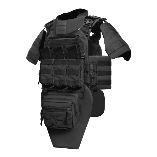 Бронекостюм scout pack MPS М8 PRO + балістичні пакети захист боків, паху, шиї, плечей 1 класс ДСТУ. Колір Чорний