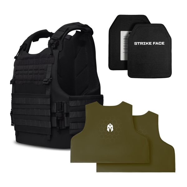 Бойовий бронежилет MTF DOOM + 6-го класу бронеплити 2,8 кг + Балістичний захист 1 класу Black