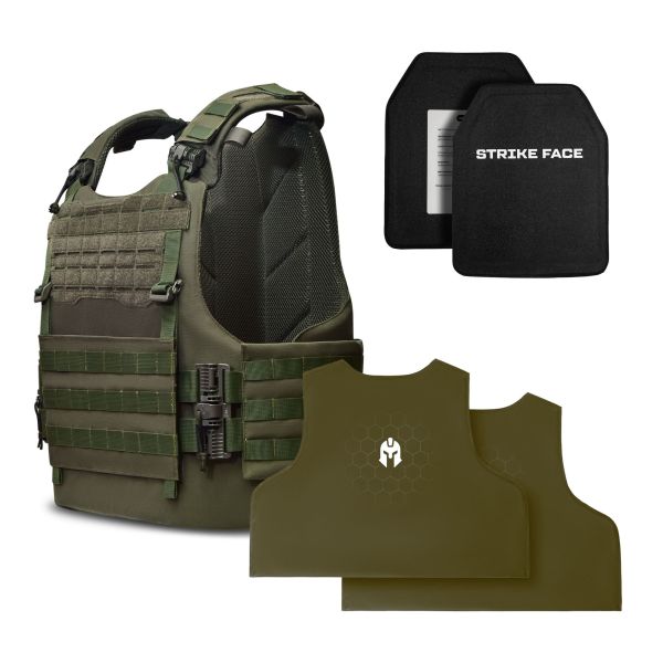 Бойовий бронежилет MTF DOOM + 6-го класу бронеплити 2,8 кг + Балістичний захист 1 класу Ranger Green