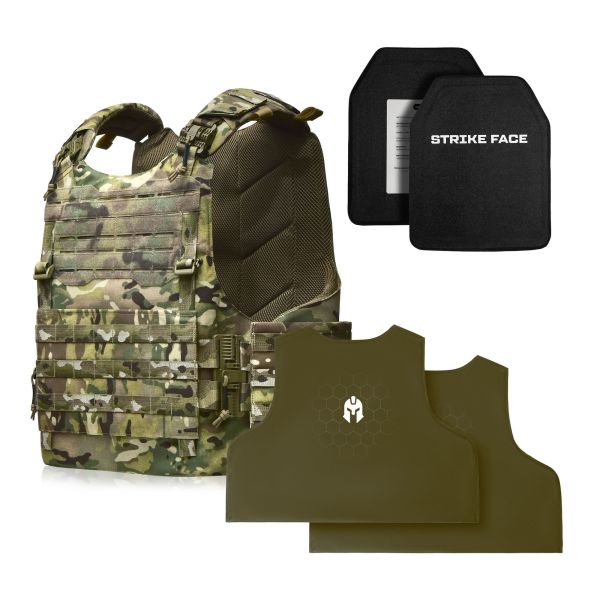 Бойовий бронежилет MTF DOOM + 6-го класу бронеплити 2,8 кг + Балістичний захист 1 класу Multicam