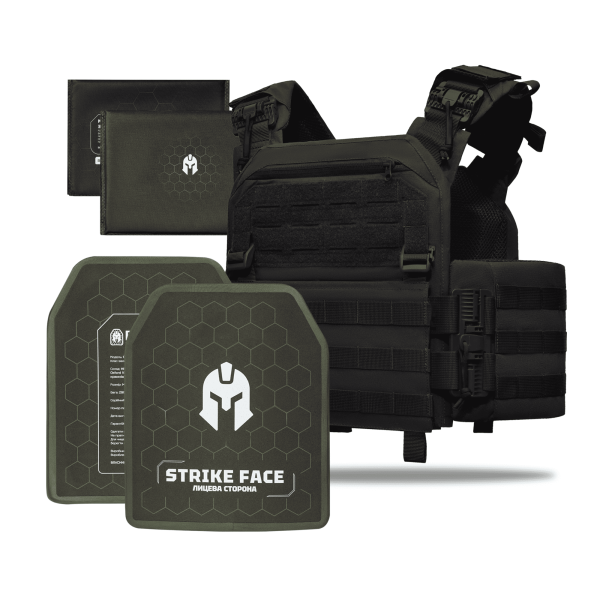 Бронежилет 6–го класу Striker pack MPS М8 PRO  + Бронеплити + балістичні пакети захист боків 1 класс ДСТУ. Чорний