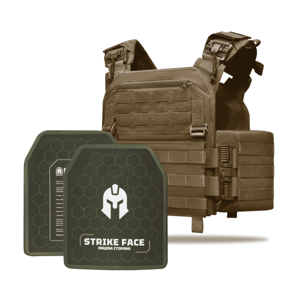 Бронежилет 6–го класу MPS М8 PRO + Бронеплити 2,8 кг. Колір Койот