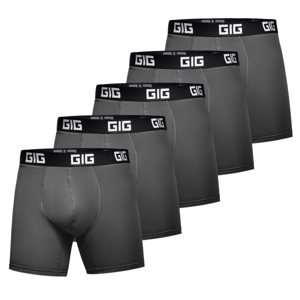 Комплект трусів Dynamic подовжені. Темно-Сірий, 5 шт