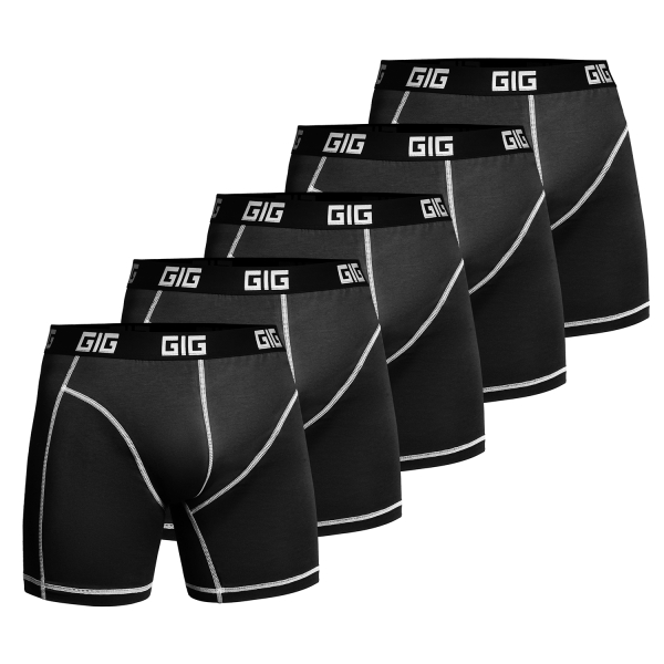 Комплект трусів Zero Gig чорні з білим контуром, 5 шт