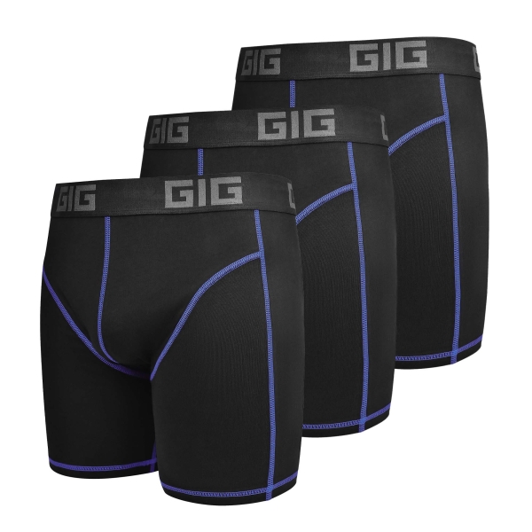 Комплект трусів Zero Gig чорні з синім контуром, 3 шт