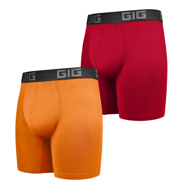 Комплект трусів Dynamic подовжені 2шт. Помаранчевий, Червоний