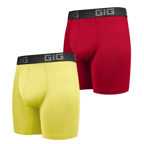 Комплект трусів Dynamic подовжені 2шт. Лимонний, Червоний