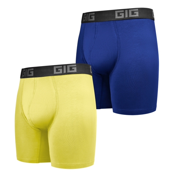 Комплект трусів Dynamic подовжені 2шт. Лимонний, Темно-Синій (Сакс)