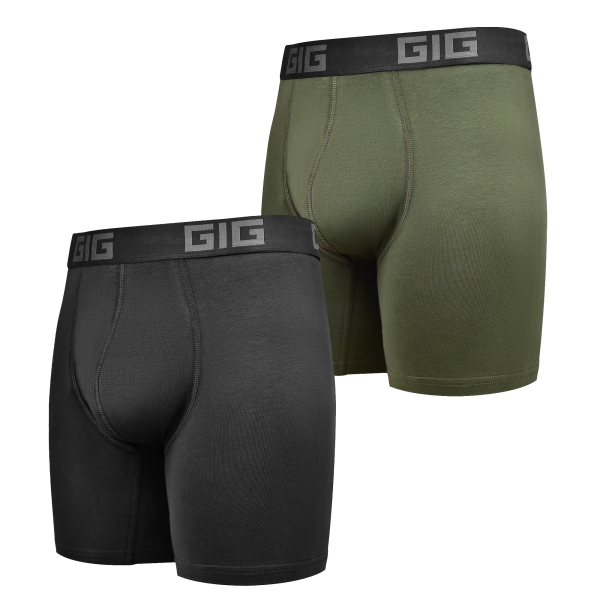 Комплект трусів Dynamic подовжені 2шт. Чорний, Олива