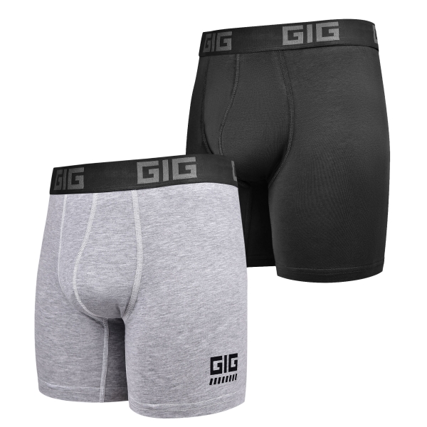 Комплект трусів Dynamic подовжені 2шт. Чорний, Сірий