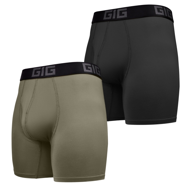 Комплект трусів Dynamic air подовжені 2шт. Чорний, Олива