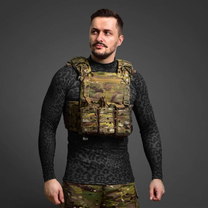 Чоловічий Рашгард GIG Military. Чорний леопард