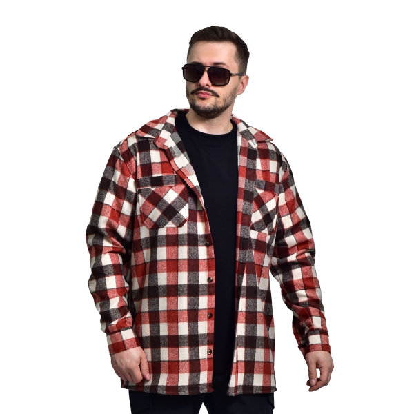 Сорочка в клітинку оверсайз Бордова