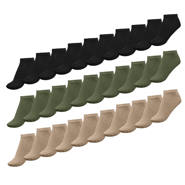 Комплект коротких шкарпеток Gig Military 30 пар. Чорні, Олива, Койот