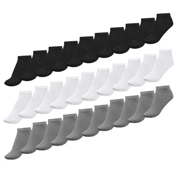 Комплект коротких шкарпеток Gig Military 30 пар. Чорні, Білі, Сірі
