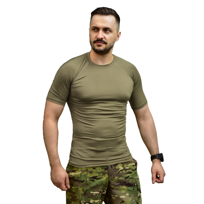 Чоловічий Рашгард GIG Military з коротким рукавом. Олива