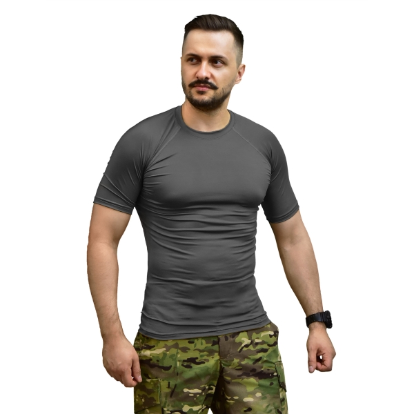 Чоловічий Рашгард GIG Military з коротким рукавом. Чорний