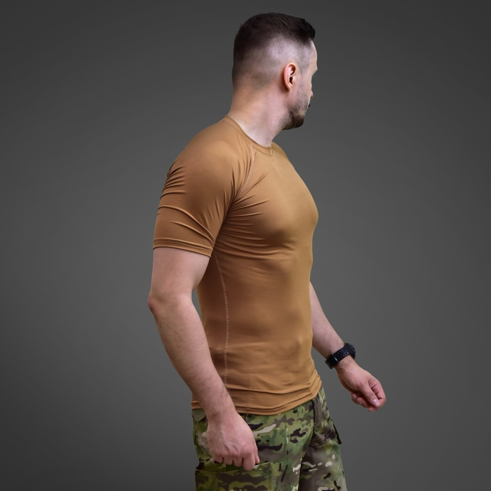 Чоловічий Рашгард GIG Military з коротким рукавом. Койот