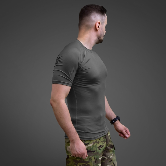 Чоловічий Рашгард GIG Military з коротким рукавом. Чорний