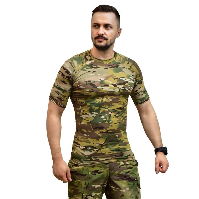 Чоловічий Рашгард GIG Military з коротким рукавом. Мультикам