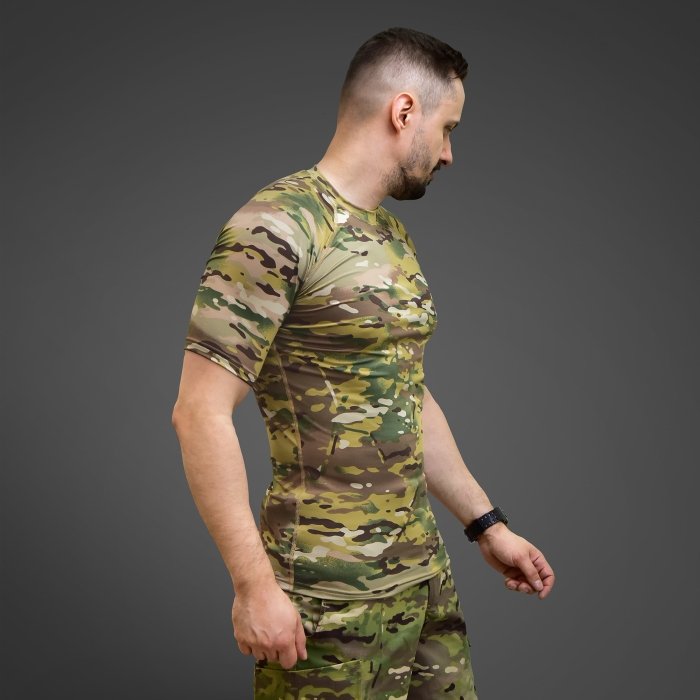 Чоловічий Рашгард GIG Military з коротким рукавом. Мультикам