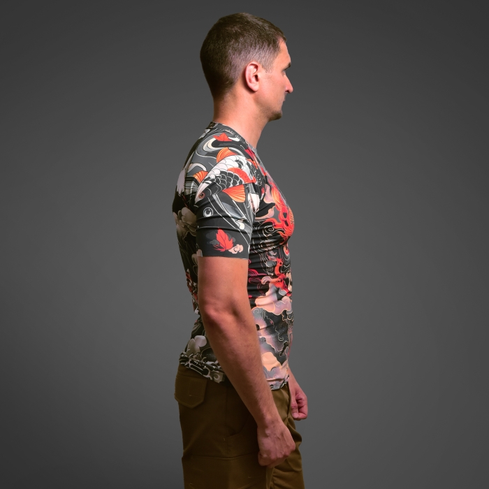 Мужской Рашгард GIG Military с коротким рукавом. Irezumi
