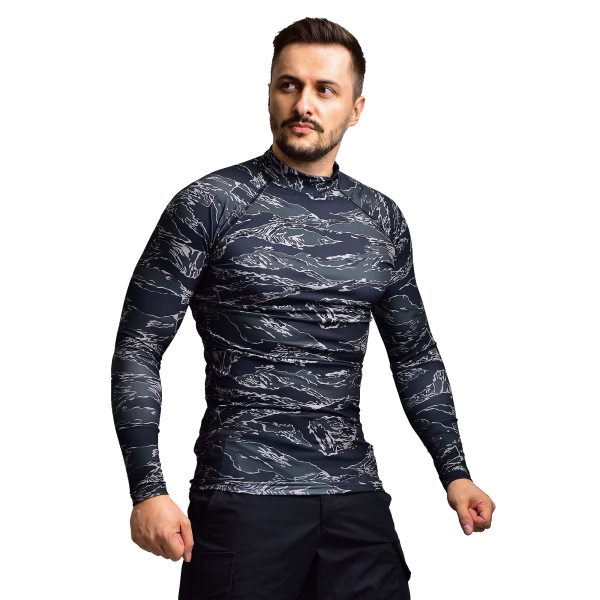 Чоловічий Рашгард GIG Military. Black Tiger Stripes Camo