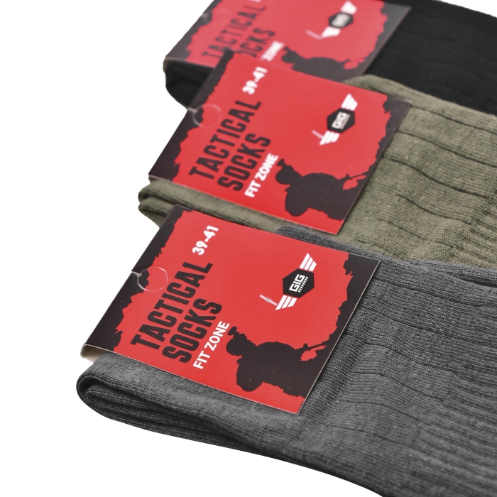 Комплект трекінгових шкарпеток GIG Tactical socks Gen. 1. 3 пари Сірі, Олива, Чорні