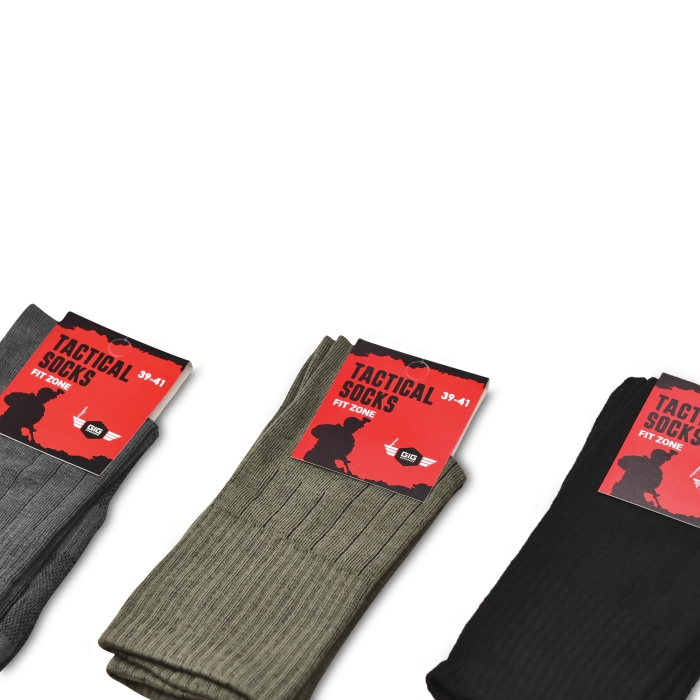 Комплект трекінгових шкарпеток GIG Tactical socks Gen. 1. 3 пари Сірі, Олива, Чорні