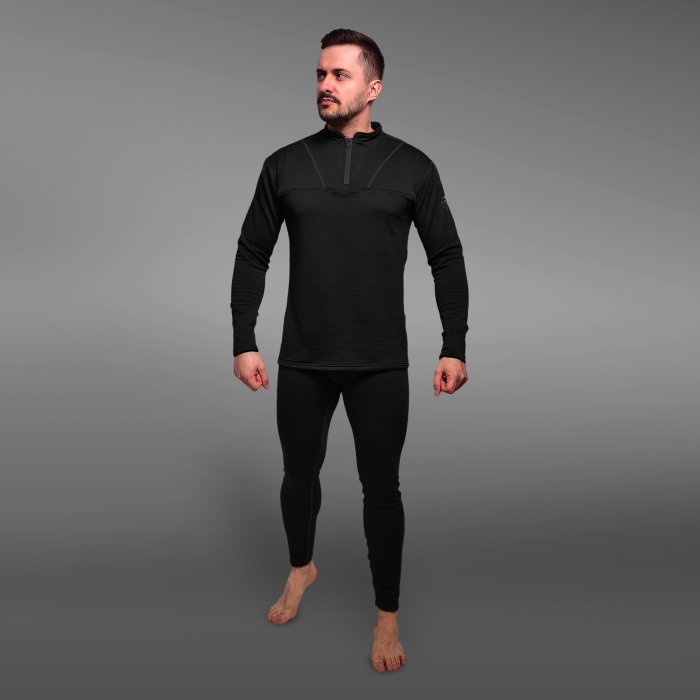 Термобілизна реглан GigMilitary IceFox Level 2, з тканини Thermo line. Чорний