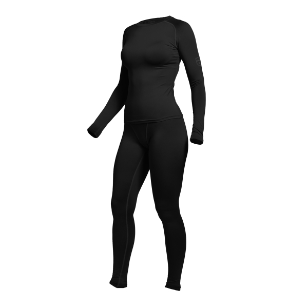 Комплект жіночої термобілизни IceFox level 1, з тканини Thermo line. Чорний