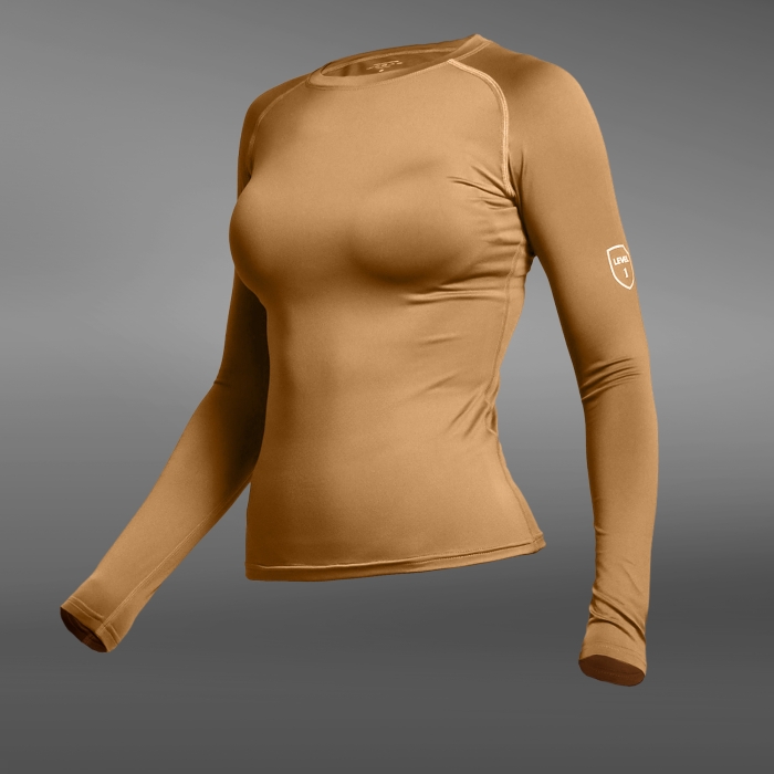 Комплект жіночої термобілизни IceFox level 1, з тканини Single Jersey. Койот