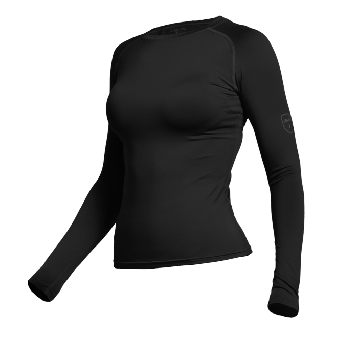 Жіноча термобілизна реглан GigMilitary IceFox Level 1, з тканини Single Jersey. Чорний