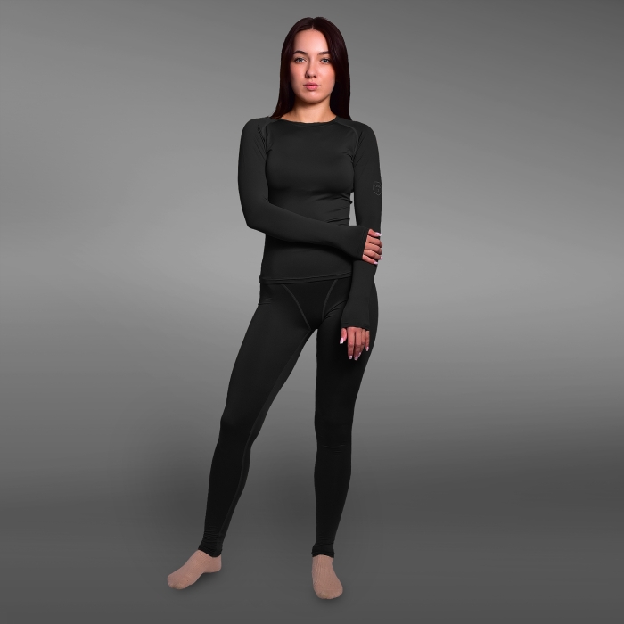 Комплект жіночої термобілизни IceFox level 1, з тканини Single Jersey. Чорний