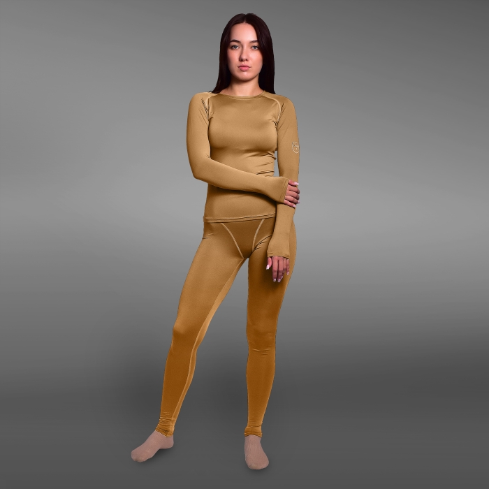Комплект жіночої термобілизни IceFox level 1, з тканини Single Jersey. Койот