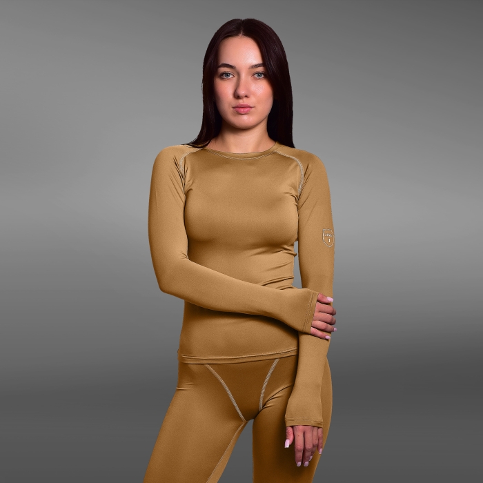 Жіноча термобілизна реглан GigMilitary IceFox Level 1, з тканини Single Jersey. Койот