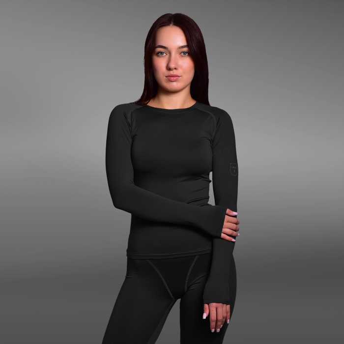 Комплект жіночої термобілизни IceFox level 1, з тканини Single Jersey. Чорний