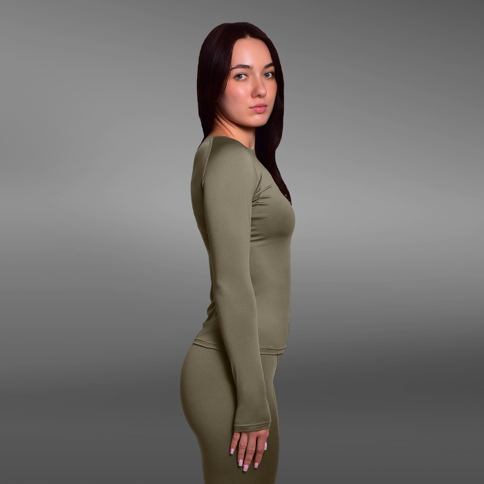 Комплект жіночої термобілизни IceFox level 1, з тканини Single Jersey. Олива
