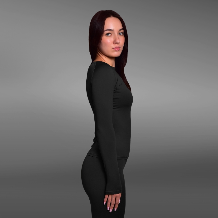 Комплект жіночої термобілизни IceFox level 1, з тканини Single Jersey. Чорний