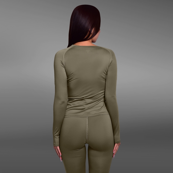 Комплект жіночої термобілизни IceFox level 1, з тканини Single Jersey. Олива
