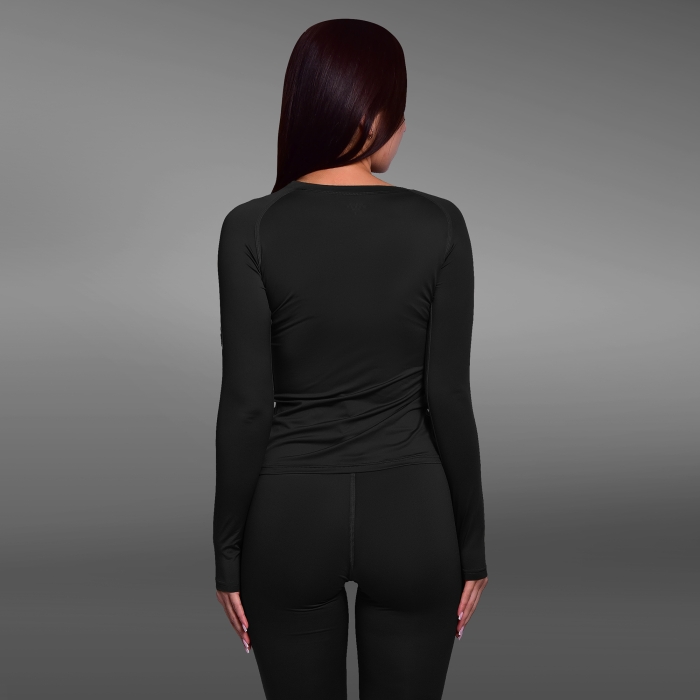 Комплект жіночої термобілизни IceFox level 1, з тканини Single Jersey. Чорний