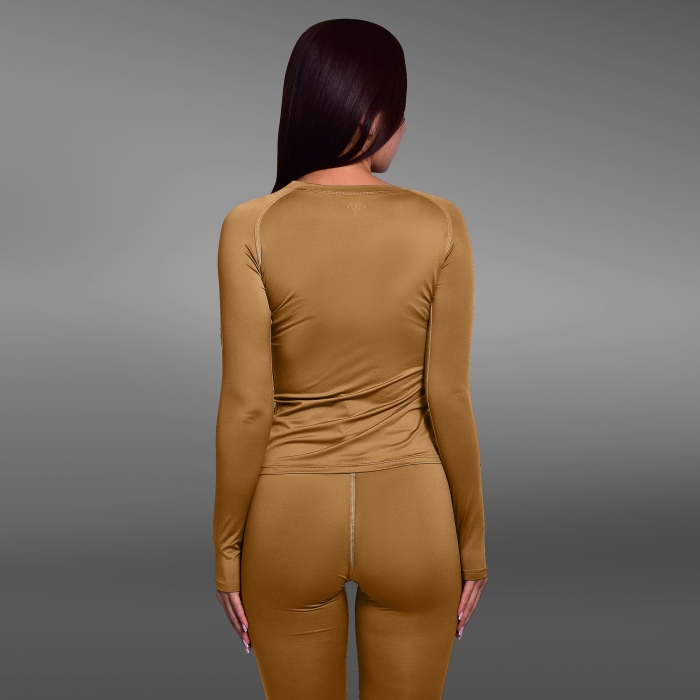 Комплект жіночої термобілизни IceFox level 1, з тканини Single Jersey. Койот