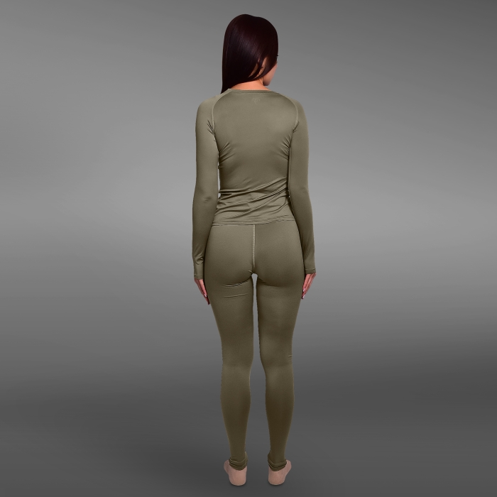 Комплект жіночої термобілизни IceFox level 1, з тканини Single Jersey. Олива