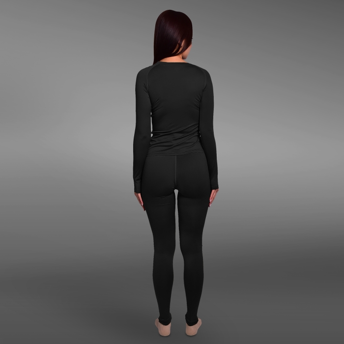 Комплект жіночої термобілизни IceFox level 1, з тканини Single Jersey. Чорний