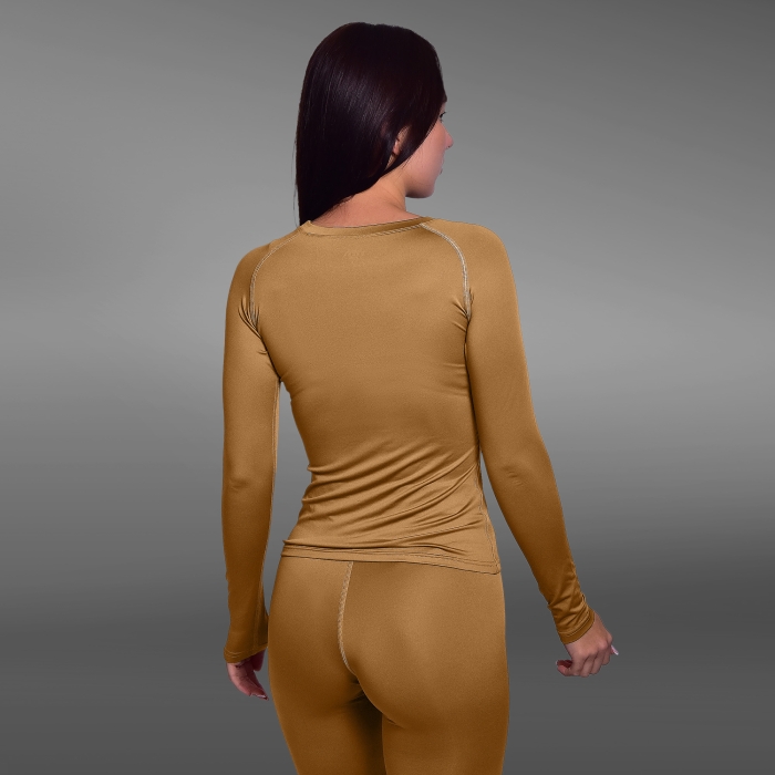 Комплект жіночої термобілизни IceFox level 1, з тканини Single Jersey. Койот