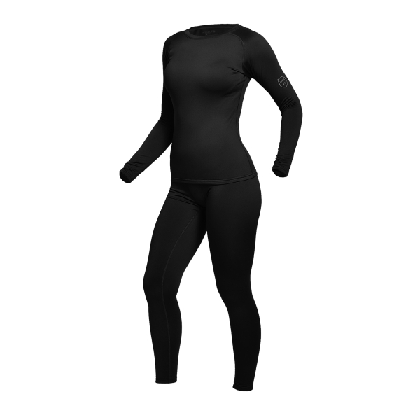 Комплект жіночої термобілизни IceFox level 1+, з тканини Thermo line. Чорний