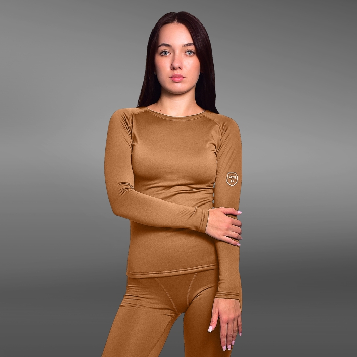 Жіноча термобілизна реглан GigMilitary IceFox Level 1+, з тканини Single Jersey. Койот